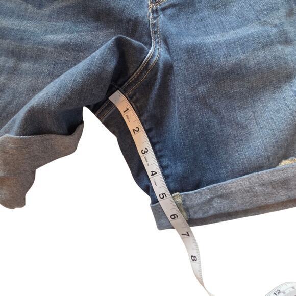 Judy Blue Button Fly Denim Shorts sz 2XL Jean Rolled Cuff Stretch - Picture 8 of 9
